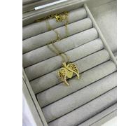 Stainless Steel Zircon Stone Opening Angel Heart Necklace