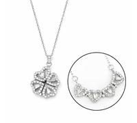 Stainless Steel Zircon Stone Opening Clover Necklace