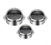 Stainless Systems Grille d'aération murale extérieure ronde pour chauffage et refroidissement Ac Kit compatible avec salle de bain en acier 150 mm