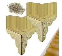 Stair Corner Guards - 50x50mm Dust Seal Pads, Self Adhesive Furniture Protectors, Decorative Edge Protectors | Antique Style Wall Corner Guards