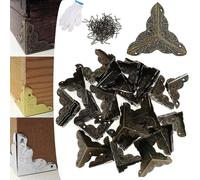 Stair Dust Corners for Wooden Steps, Stair Dust Corners Decorative, Antique Dust Star Dust Corners for Stairs, Vintage Stair Corner Dust Guards with Screws (Bronze, 35mm)