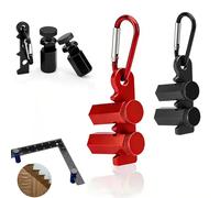 Stair Gauges for Framing Square, Aluminum Stair Gauge & Right Angle Ruler Clamp for Speed Square, Circular Saw, Carpentry Layout, Rafter & Roofing Work & Woodworking Framing Jigs Tools (Red+Black)