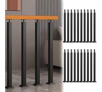 Stair il Kit de 20 balustrades en fer forgé noir pour escaliers intérieurs, balcons, terrasses et décoration extérieure 90 cm