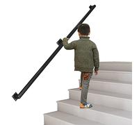 Stair il Kit de garde-corps de sécurité réglable pour intérieur/extérieur, barres de support carrées en fer noir, 1 m-3 m, pour une meilleure prise en main et stabilité