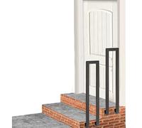 Stair il Stair il - Garde-corps en métal robuste pour intérieur/extérieur, tige de soutien de sécurité pour escaliers, villa et hôpital, capacité de charge de 200 kg (noir A, 75 cm)