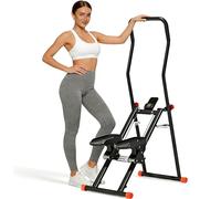 Stair Stepper Home Fitness 2026 - Monte-escalier pliable avec 3 niveaux de résistance, capacité de charge de 110 kg et guidon/pédales réglables, entraînement complet du corps, escalade verticale avec