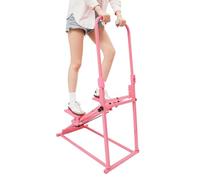 Stair Stepper pour la maison, machine d'escalade verticale, machine d'escalade verticale, vélo d'appartement pliable, guidon et pédales réglables, pour entraînement complet du corps (rose)