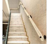 Staircase Stair Handrail with Rail Brackets, Non-Slip Wall Mount Banister Rail, Indoor Loft Elderly Railings Corridor Support Rod Wooden Safety Handrail Kit(150cm)