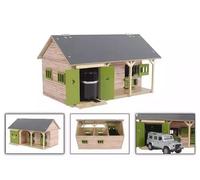Kids Globe Clapier à Cheval 610249 – Échelle 1/32, 2 caisses, 1 espace, Bois/Vert, pour enfants