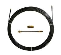 Stak SAN6-020 Aiguille tire-fil en nylon-acier, noir, Ø 6 mm, 20 mètres. Avec tête de guidage flexible et œillet démontables