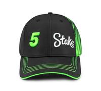 Stake F1 Team Kick Sauber, Casquette de baseball officielle Gabriel Bortoleto Pilotes Noir Vert Réglable 2025, noir/vert, Taille unique