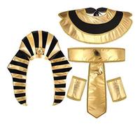 Stakee 1 Ensemble D'accessoires De Costume Égyptien, Chapeau De Pharaon, Collier, Ceinture Égyptienne, Poignets pour Hommes, Halloween, King Tut, Cosplay, Jeu De Rôle, Accessoires De Fête
