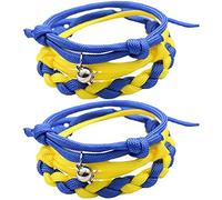 Stakee 2 Bracelets du Drapeau ukrainien Bracelets tissés ukrainiens Bracelets de l'amitié Entre Couples ukrainiens Bracelets ukrainiens