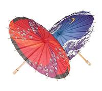 Stakee 2 Pièces Parapluie en Papier Huilé Motif De Rêve De Fleur Parapluie en Tissu Chinois Parapluie Japonais Parasol pour Fête De Mariage Costumes De Photographie Décoration De Danse Cosplay