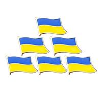 Stakee 6pcs Drapeau Ukrainien Broche Metal Pin De Drapeau Ukrainien Pin De Badge Patriotique Ukrainien Épingle du Drapeau National pour À Dos De Chapeau