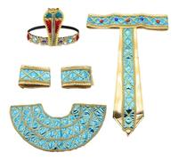 Stakee Accessoires De Costume Égyptien 1 Ensemble De Coiffes De Pharaon Égyptien, Bracelets, Collier Égyptien, Décoration De Fête d'halloween