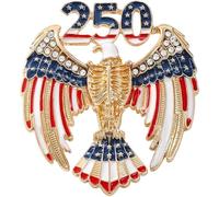 Stakee Broche Drapeau Américain Commémorative du 250e Anniversaire des États-Unis, Ornée De Brillants, Idéale Souvenir du 4 Juillet, Jour De L'indépendance.