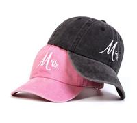 Stakee Casquette De Baseball Monsieur Madame, Casquette Snapback Délavée, Casquette À Visière Tendance pour Saint-Valentin, Lune De, Un Anniversaire, Accessoires De Tête