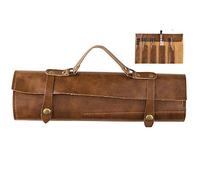 Stakee Couteau de Cuisine Sac de Rangement Couteau de Chef Sac à Rouleau Couteau en Cuir Portable Couteau de Chef Professionnel boîte