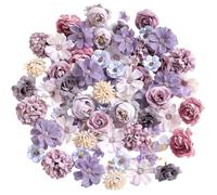 Stakee Fleurs Artificielles (40 Pièces) en Soie, Mini Roses Multicolores, Fausses Fleurs pour Loisirs Créatifs, Couronnes Fêtes De Mariage.