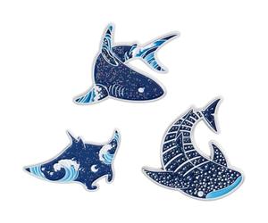 Stakee Lot De 3 Broches Dauphins, Raies Manta Requins, Broches Scintillantes d'animaux Marins pour Plongeurs, Amateurs De Snorkeling Collectionneurs De Broches