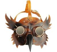 Stakee Masque De Docteur De Peste Masques d'halloween, Steampunk Gothique Cosplay Rétro Masques d'oiseaux en Cuir À Long Nez, Accessoires De Costume De Festival pour Adultes