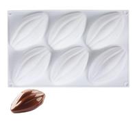 Stakee Moules en Silicone 3D en Forme De Fèves De Cacao pour Mousse, Moule À Chocolat Antiadhésif, Moule À Pâtisserie DIY pour Gâteaux, Bonbons Desserts