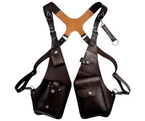 Stakee Sac à aisselles en Cuir antivol, Sac à bandoulière avec Harnais d'épaule rétro, Sac à Sangle en Cuir, Portefeuille à Double épaule de Loisirs
