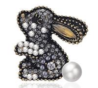 Stakee Strass Lapin Broche Brillant Lapin Broche Pâques Paillettes Badge Carton Animal Broche Bijoux Cadeau pour Femmes Filles