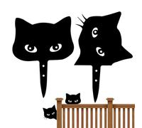 Stakes de cour de chat, piquets de jardin de chatons noirs | Décoration de cour de statues de chat | Ornements de décoration de paysage de chaton creux imperméables pour étang, patio