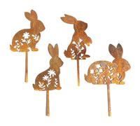 Stakes de jardin de lapins | Art de cour de lapin en métal | Ornements de pelouse décoratifs avec finition résistante aux intempéries, conception de silhouette facile à installer pour ajouter un charm