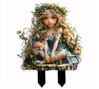 Stakes de jardin décoratifs 9.5x11.8 '' acryliques de décoration de fée bohème acrylique faciles à installer des décorations de jardin pour les maisons, les jardins, les terrasses et les bureaux