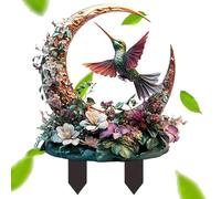 Stakes décoratifs Birds - Décorations de pelouse acryliques pour patio, jardin, cour, balcon - piquets d'oiseaux plats vibrants, art extérieur intérieur, ornements, patins accents paysagers dôme