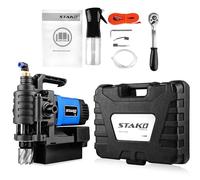 STAKO Perceuse Magnétique Profil Bas 1650W avec Mallette KCY-38DM - Carotteuse Portable pour Travail des Métaux - Avec Weldon 19mm - Léger 8kg - Force Magnétique 14500N - Carotteuse