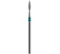STALEKS PRO Expert Foret à ongles diamanté (DUO Flame, bleu-vert, tête 2,1 mm/8 mm WP) - Abrasivité moyenne-dure pour peaux sensibles, cuticules et parois latérales pour manucure/pédicure