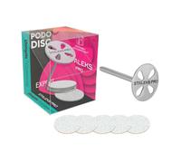 STALEKS PRO Base pododisque M 20 mm avec 5 recharges grain 180 acier inoxydable disque pédicure longue tige