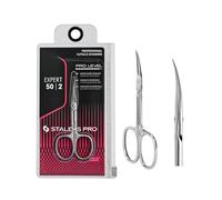 Staleks Pro by Natury Nails Ciseaux à cuticules professionnels Anneaux ergonomiques en acier inoxydable Poignées de taille moyenne Longueur de la lame 24 mm Taille M. Expert SE-50/2