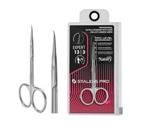 STALEKS PRO by Natury Nails Ciseaux à cuticules professionnels avec crochet pour gaucher - Anneaux ergonomiques - Acier inoxydable - Expert SE-13/3