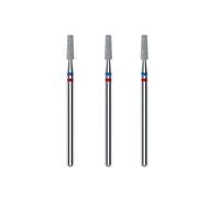 STALEKS PRO by Natury Nails Lot de 3 fraises diamant Duo Cône Red-Blue 2,5 x 8 mm pour cuticules, manucure et pédicure Forme de cône (grain doux/moyen)