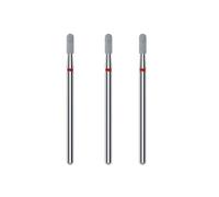 STALEKS PRO by Natury Nails Lot de 3 fraises diamantées pour ongles, 2,3 x 6,5 mm, forme de cylindre arrondi (grain fin)