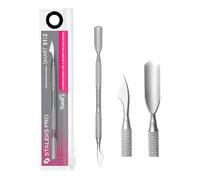 STALEKS PRO by Natury Nails Repousse-cuticules double pointe arrondie et pointe nettoyante Manucure Pédicure Acier inoxydable Smart 51/2