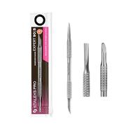 STALEKS PRO by Natury Nails Repousse-cuticules incliné et droit Manucure Pédicure Acier Inoxydable Expert 90/5