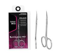 STALEKS Pro Ciseaux à cuticules Manche courbé Anneaux Ergonomiques Acier Inoxydable Expert SE-20/2