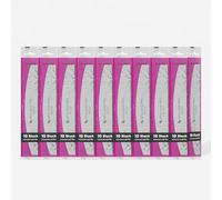 STALEKS PRO EXPERT 40 Lime à ongles droite 100/180 et 180/240 Grain - Lime professionnelle pour ongles artificiels et naturels, manucure et pédicure, jetables, emballées individuellement (10, pièces