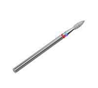STALEKS PRO Expert Foret à ongles diamant (DUO Flame, rouge-bleu, tête 2,1 mm/8 mm WP) - Abrasivité douce et moyenne pour peaux sensibles et matériel de précision manucure/pédicure