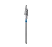 STALEKS PRO Fraise pour gaucher en carbure de tungstène pour tour à ongles, foret 6 x 14 mm, forme cône triangulaire (grain moyen)