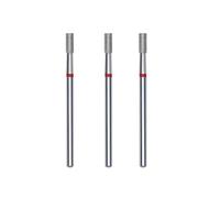 STALEKS PRO Lot de 3 fraises diamant pour ongles, 6 x 2,5 mm. Forme de cylindre (grain fin)