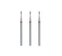 STALEKS PRO Lot de 3 fraises diamantées pour cuticules, 3,4 x 1,6 mm, forme d'olive (grain fin)