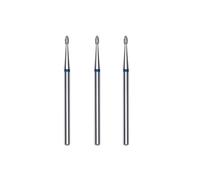 STALEKS PRO Lot de 3 fraises diamantées pour cuticules, 3,4 x 1,6 mm. Forme d'olive (grain moyen)