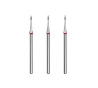 STALEKS PRO Lot de 3 fraises diamantées pour cuticules en forme de mini flamme (grain fin)